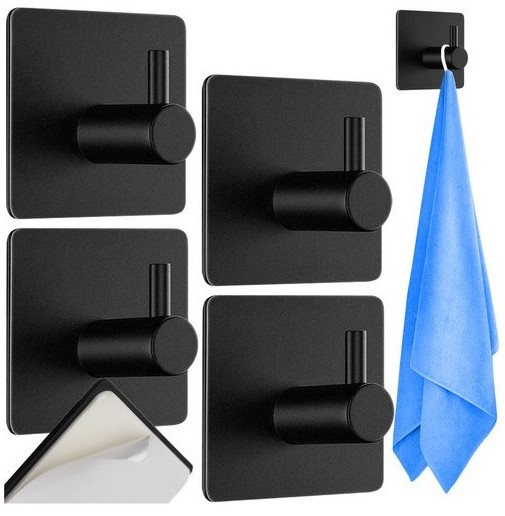 Jedinečný kovový samolepiaci vešiak - sada 4ks